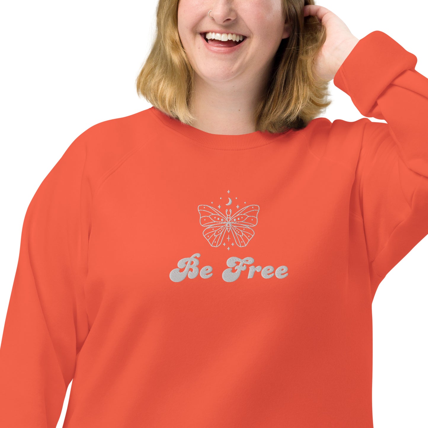 Be Free Unisex organic raglan sweatshirt