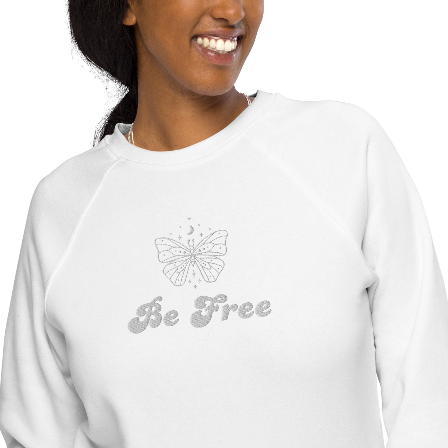 Be Free Unisex organic raglan sweatshirt
